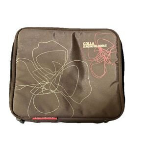 Golla Mobile Tablet Sleeve Bag Case Brown Floral embroidered teens kids